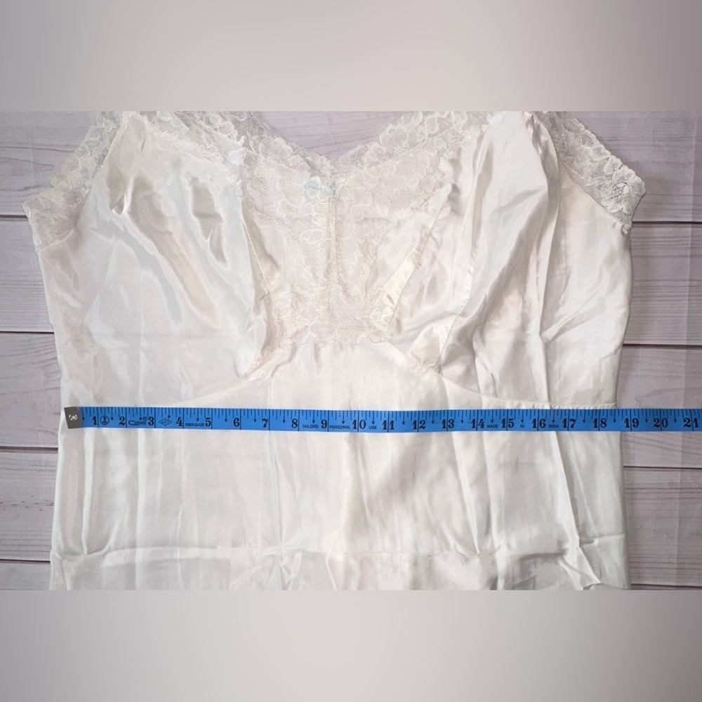 Vintage Artemis Cream Slip | Size 42 Tall | Nylon Lace Trim Lingerie Lounge - Picture 6 of 8